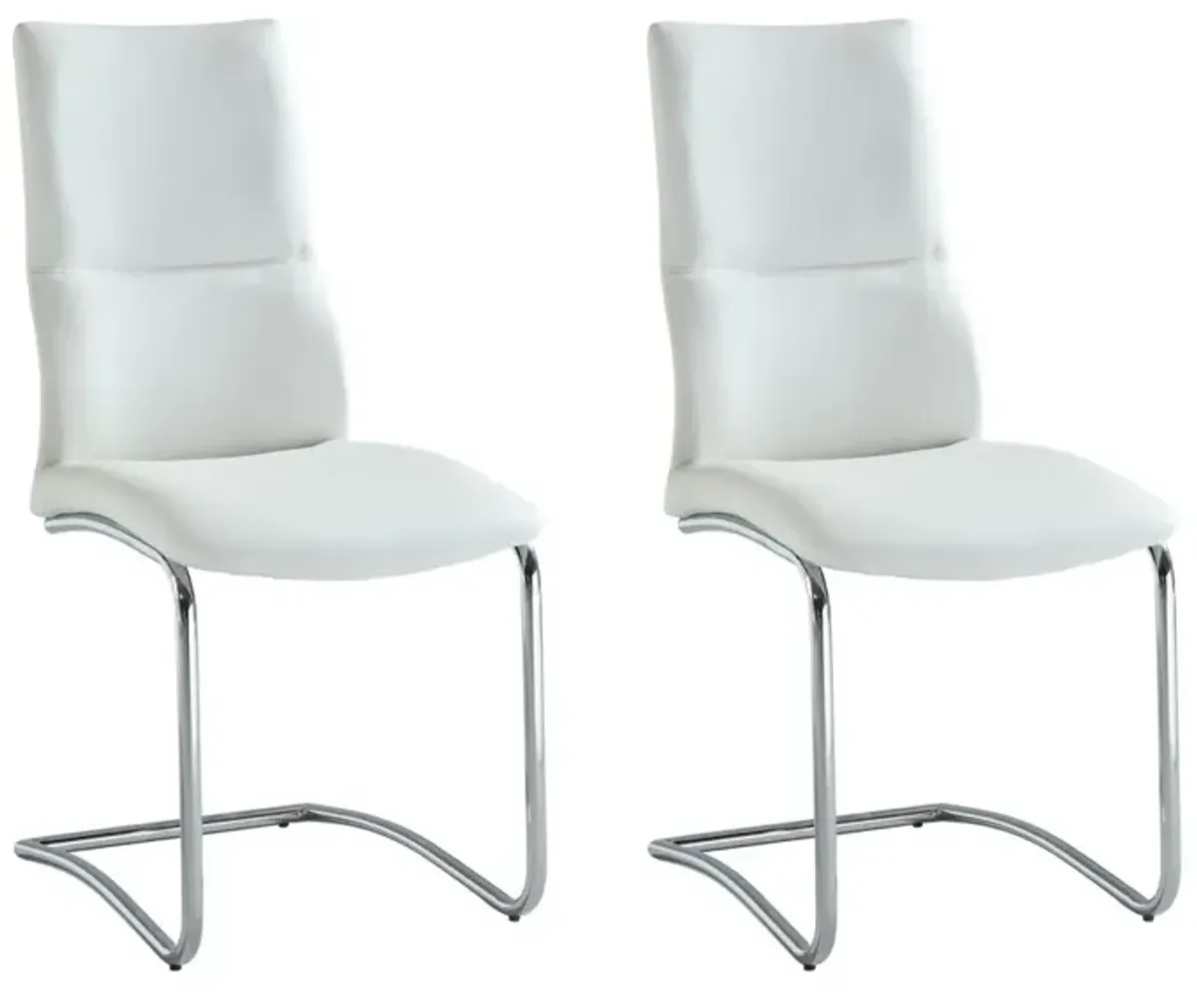Chintaly Piper White Cantilever Curved-Back Side Chair