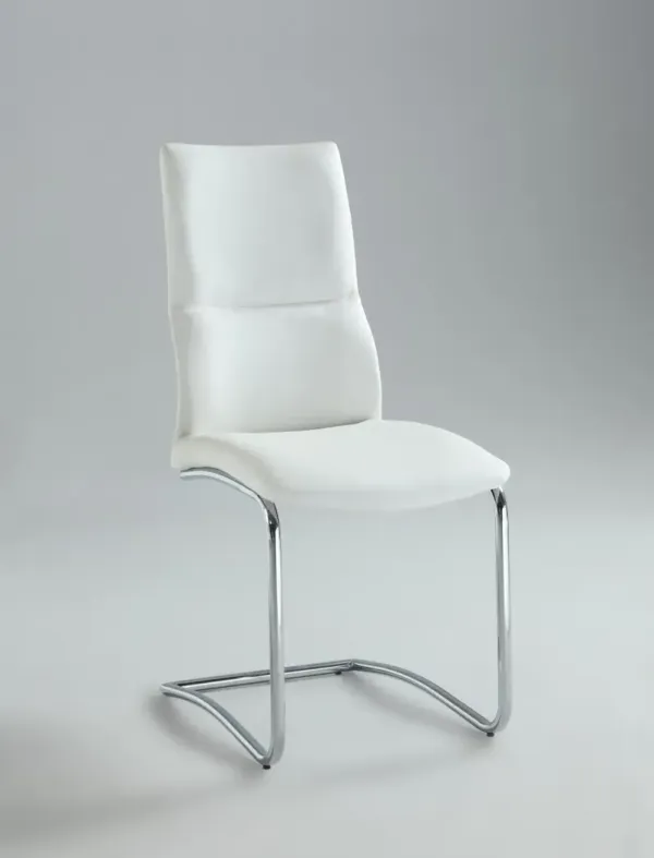 Chintaly Piper White Cantilever Curved-Back Side Chair