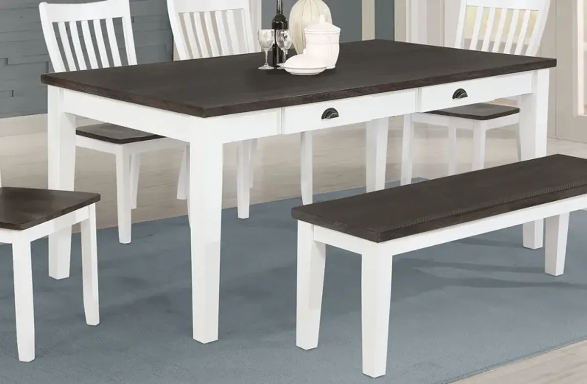 Coaster Kingman 72 Inch 4-Drawer Dining Table Distressed White