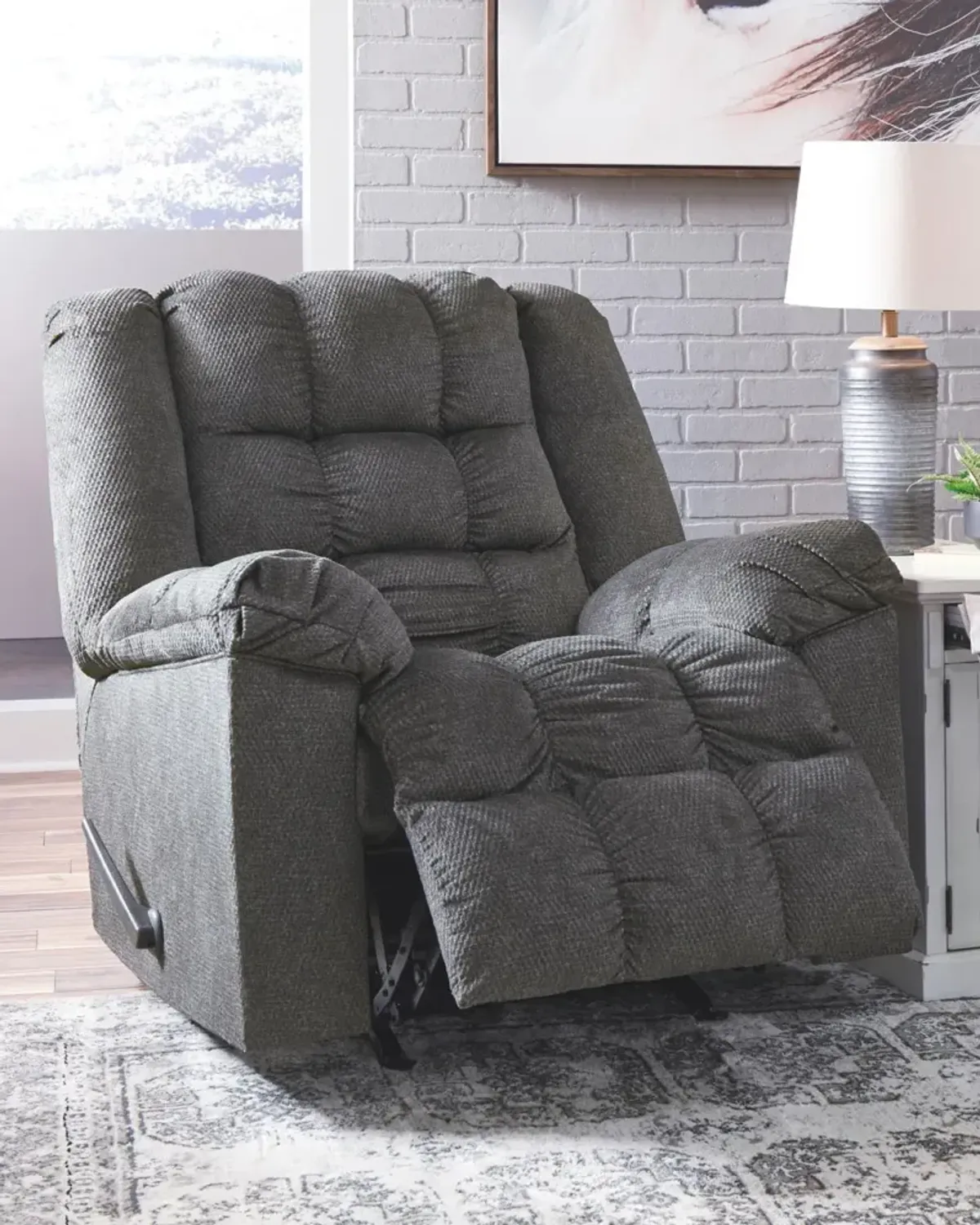 Ashley Drakestone Charcoal Massage Rocker Recliner