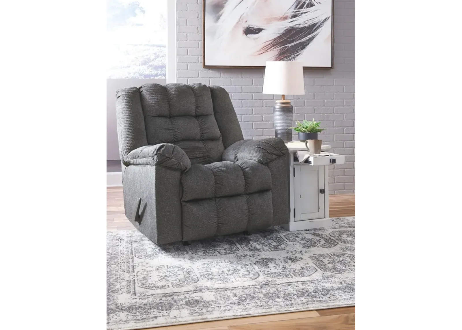 Ashley Drakestone Charcoal Massage Rocker Recliner