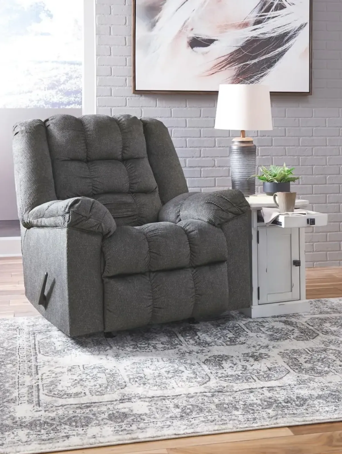 Ashley Drakestone Charcoal Massage Rocker Recliner