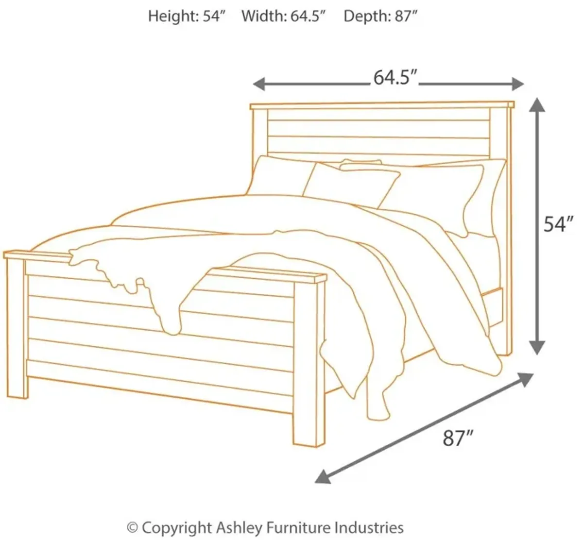 Ashley Porter California King Panel Bed Rustic Brown Millennium