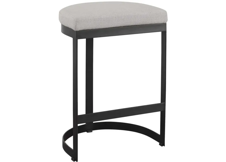 IVANNA MATTE BLACK IRON COUNTER HEIGHT STOOL