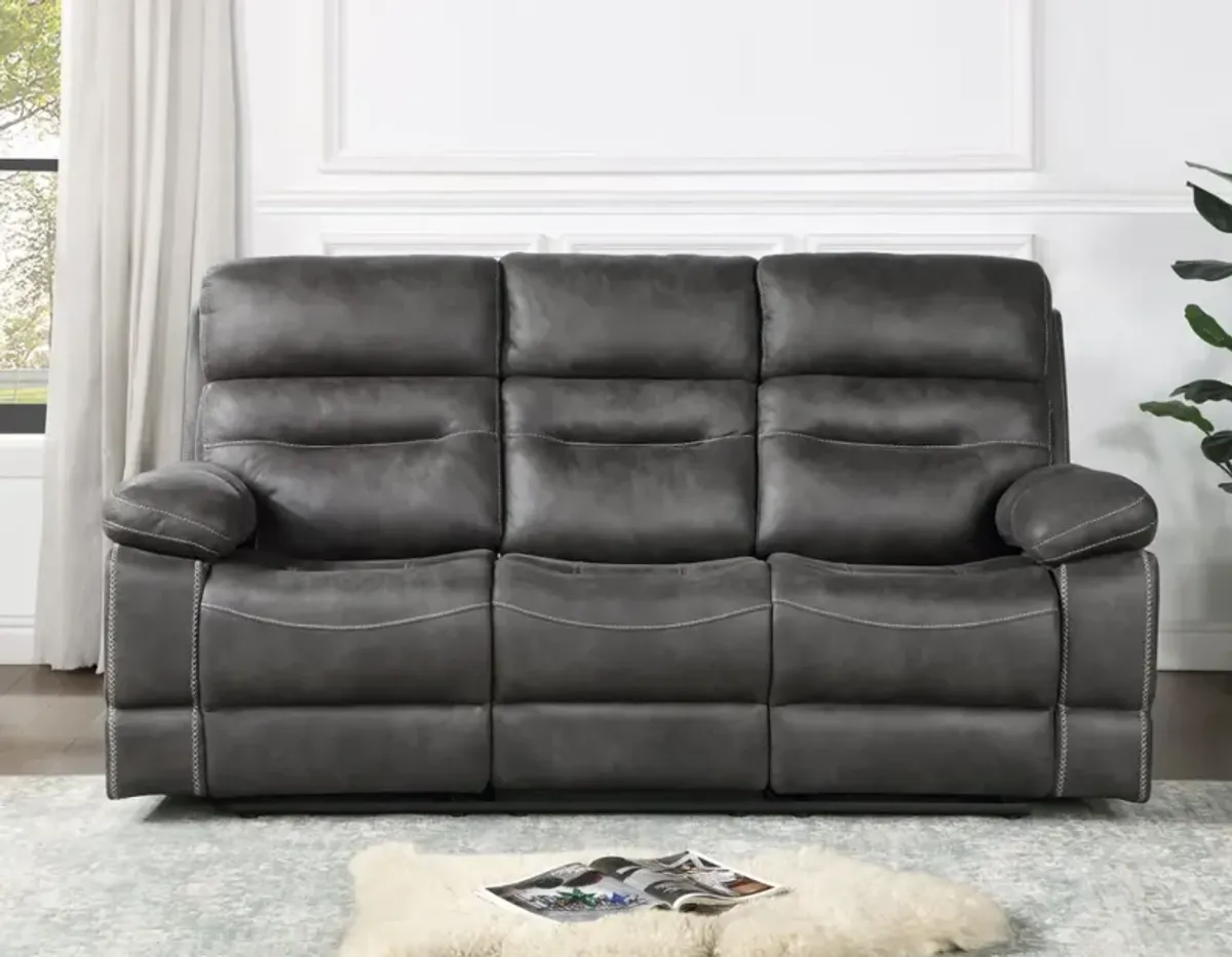 Steve Silver Rudger Manual Reclining Sofa Gray