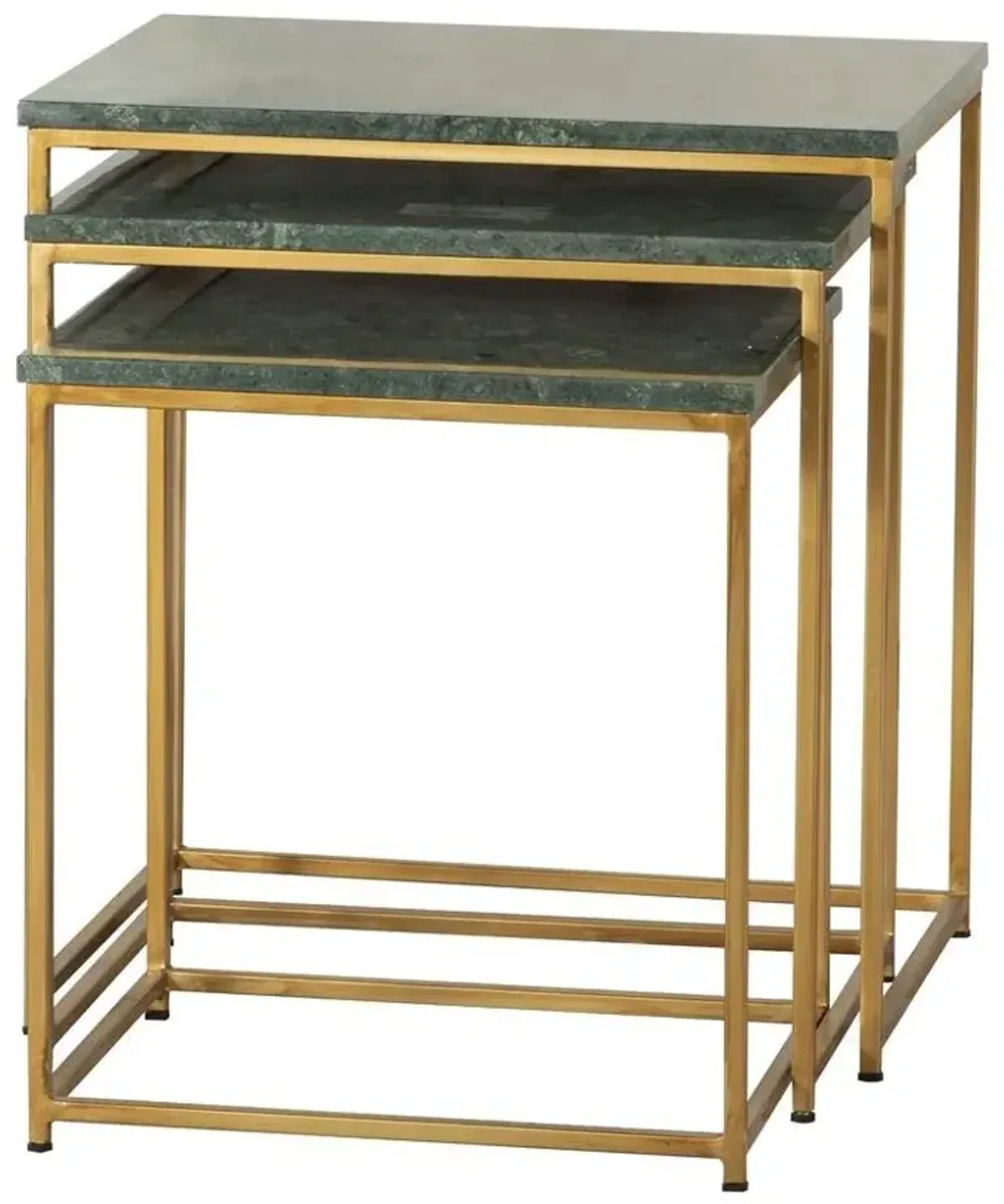 Coaster Medora 3-Piece Marble Top Nesting Table Set Green