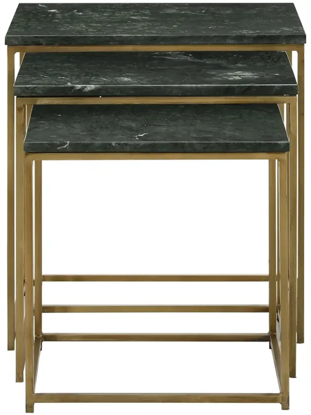 Coaster Medora 3-Piece Marble Top Nesting Table Set Green