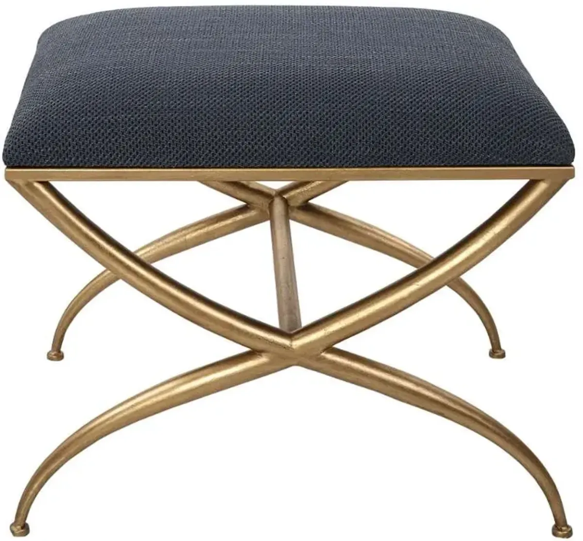 Uttermost Crossing Gold/Navy Small Bench