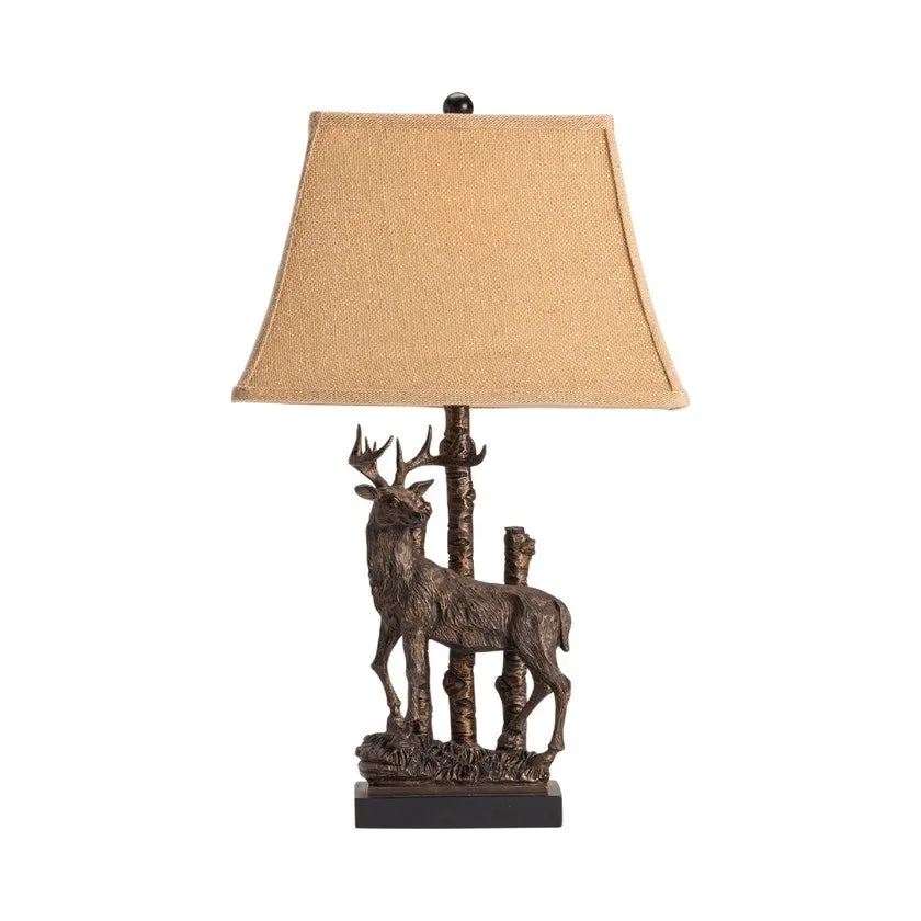 DEER RESIN BRONZE TABLE LAMP