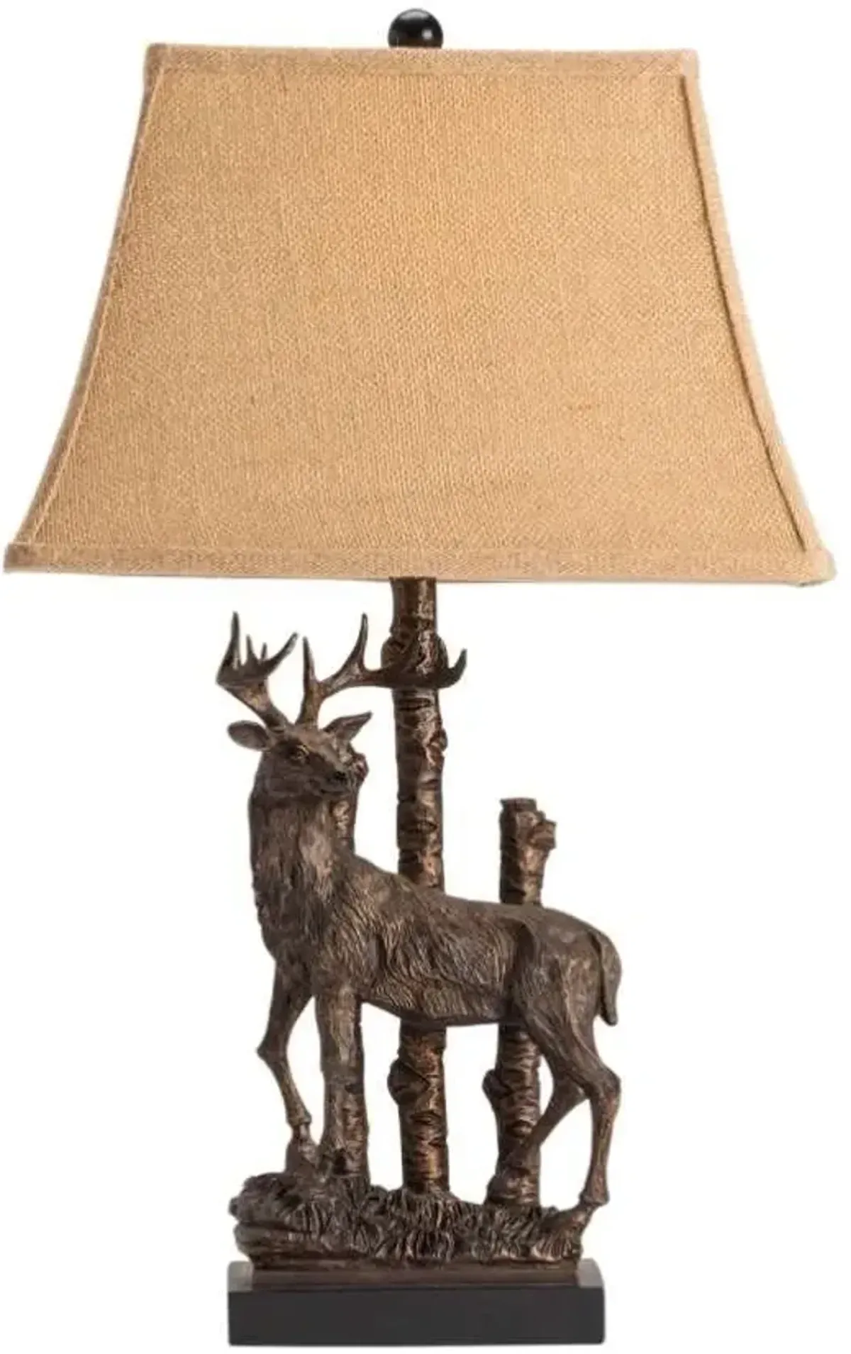 Crestview Deer Resin Bronze Table Lamp