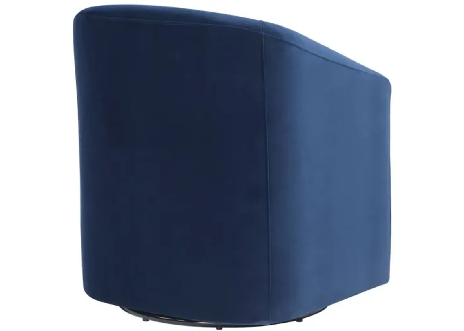 ARLO UPHOLSTERED SWIVEL BARREL CHAIR INDIGO VELVET