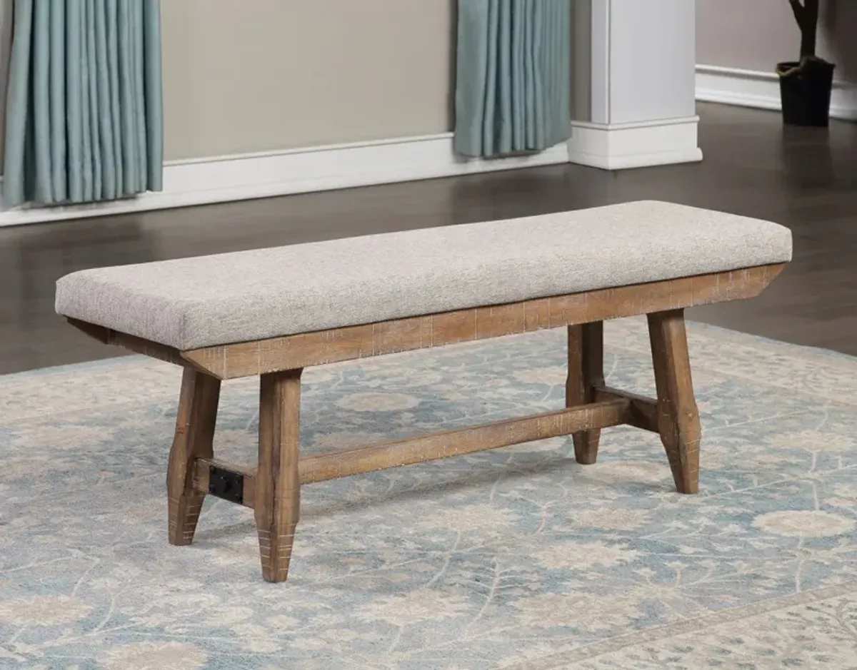 Steve Silver Riverdale Driftwood Upholstered Bench