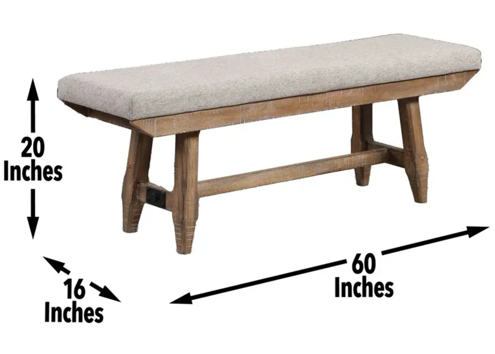 Steve Silver Riverdale Driftwood Upholstered Bench