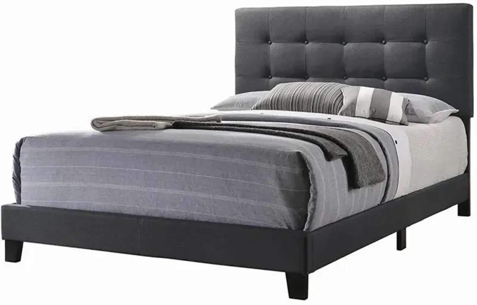 Coaster Mapes Upholstered Queen Panel Bed Charcoal