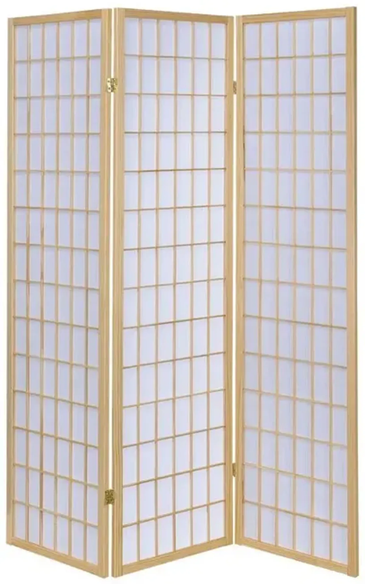 Coaster 3-Panel Room Divider White Paper/Natural