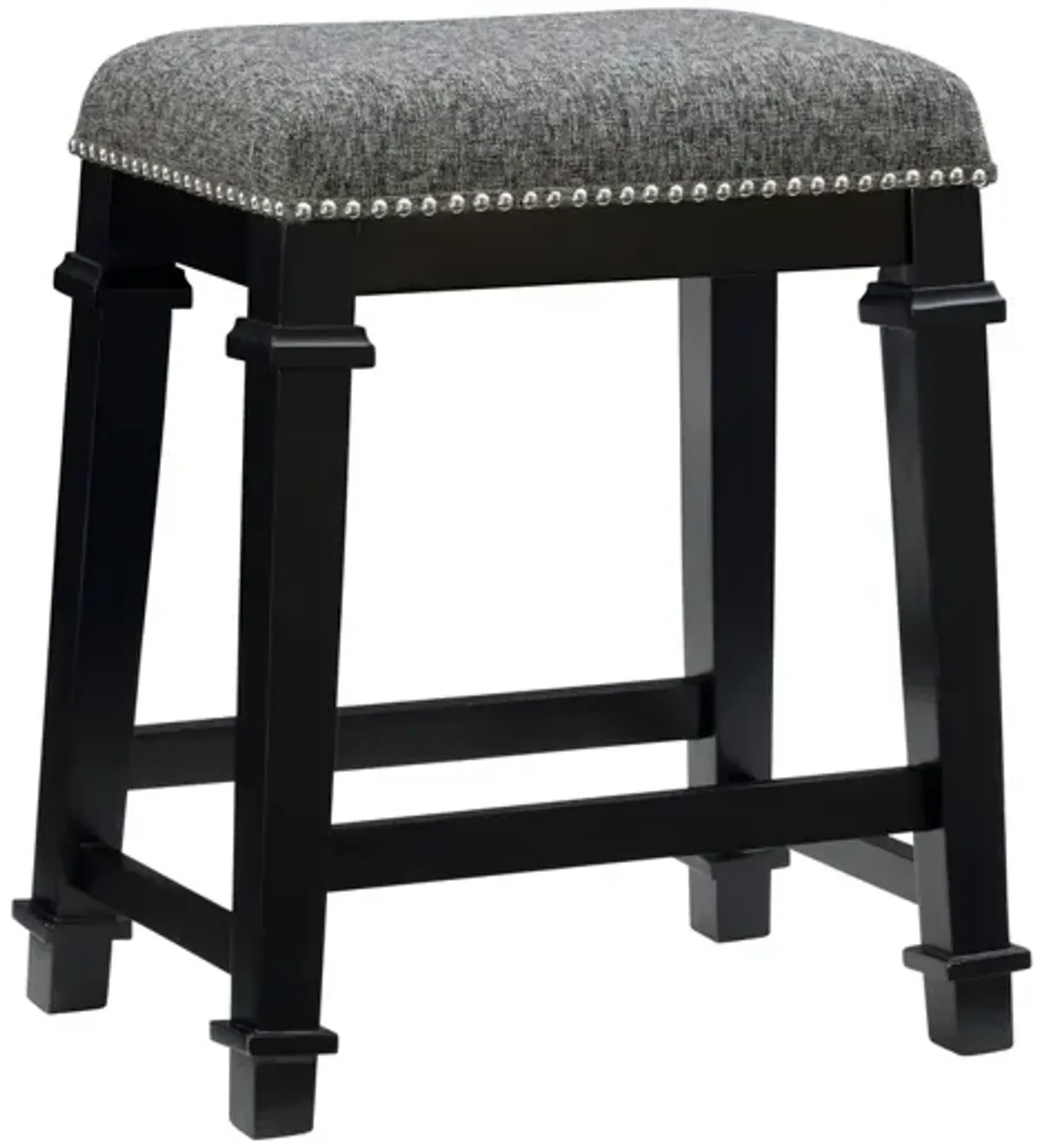 Linon Kennedy Black & White Tweed Backless Counter Stool