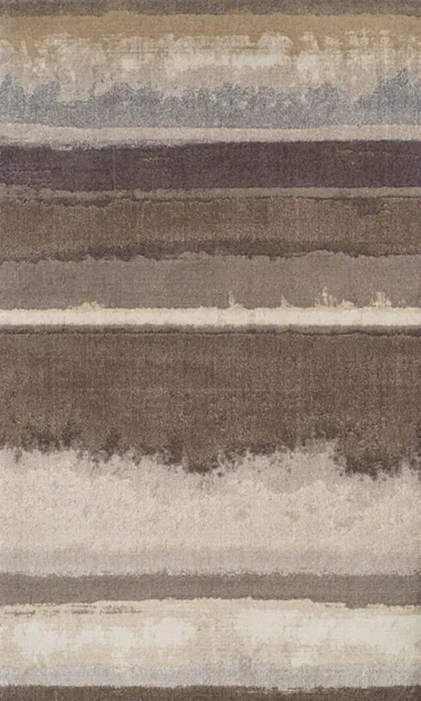 Dalyn Contemporary Abstract Striped Antigua 5'X8' Area Rug in Warm Taupe & Cool Grey Tones