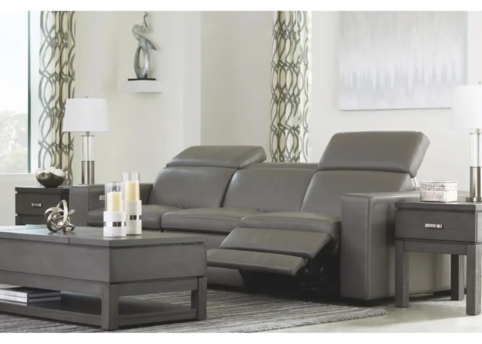 Ashley Texline Gray 3-Piece Power Reclining Sofa