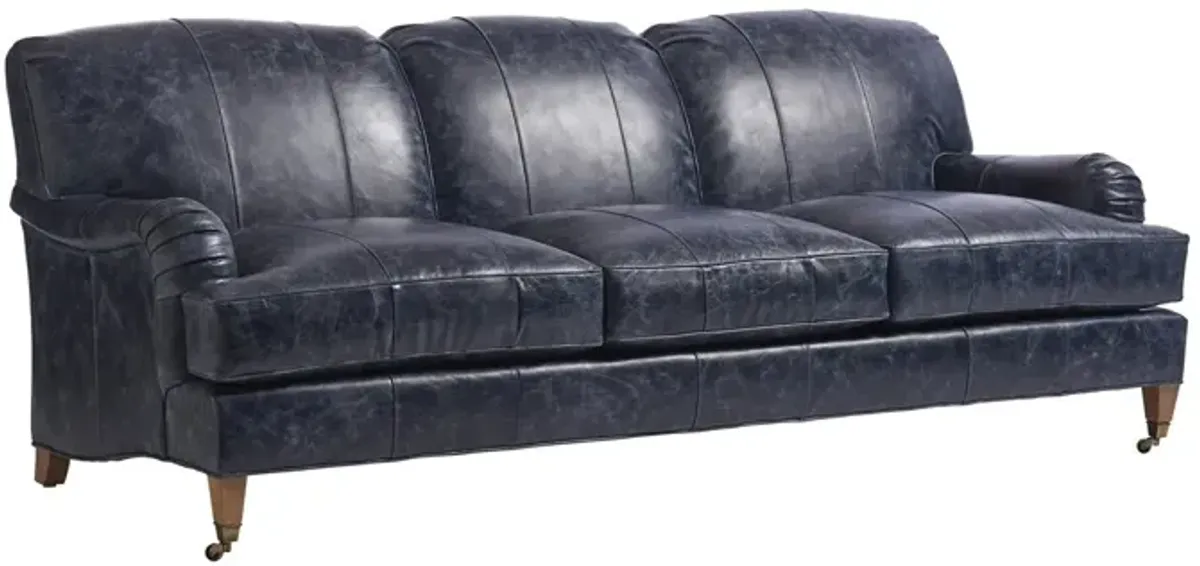 Barclay Butera Upholstery by Barclay Butera Sydney Leather Sofa with Brass Caster