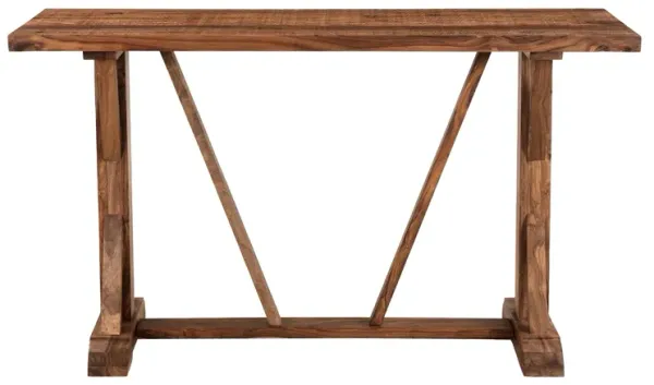 CARSON EXOTIC SHEESHAM WOOD CONSOLE SOFA TABLE WITH CHATTERMARK FINISH