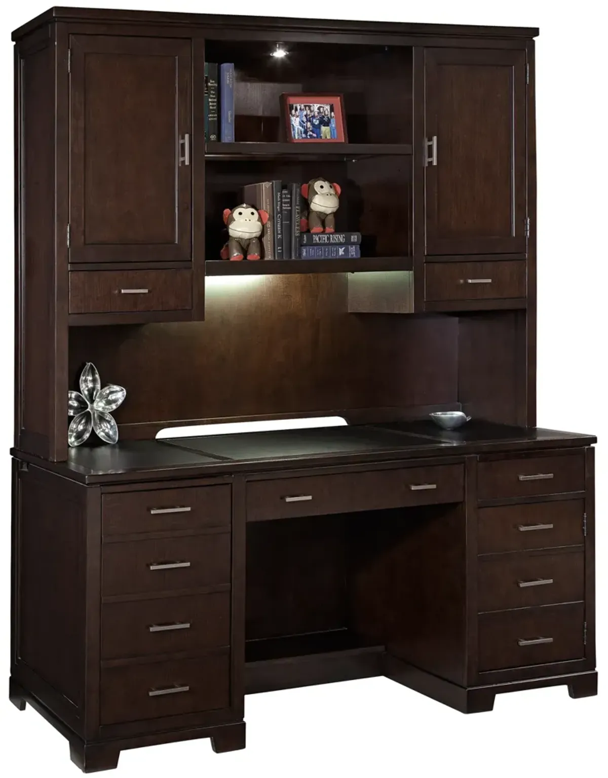 Executive Credenza - Mocha - Leather Top