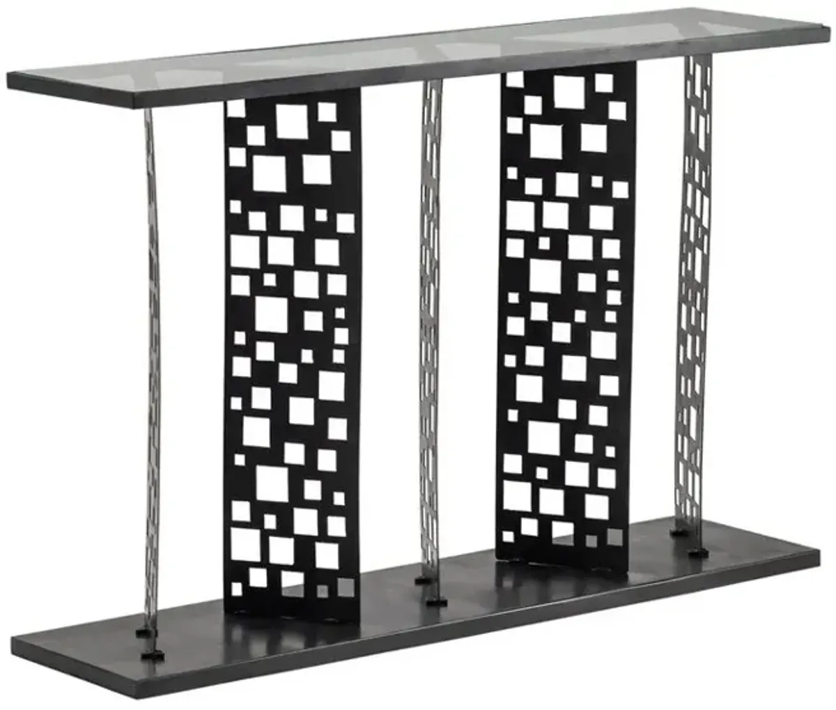 Crestview Skyline Black/Dark Gray Console Table