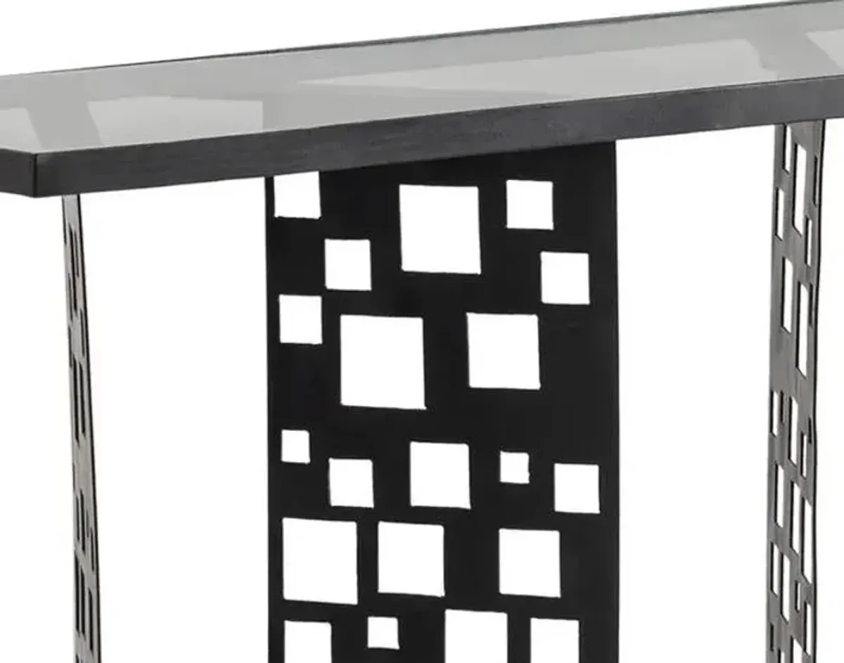 Crestview Skyline Black/Dark Gray Console Table