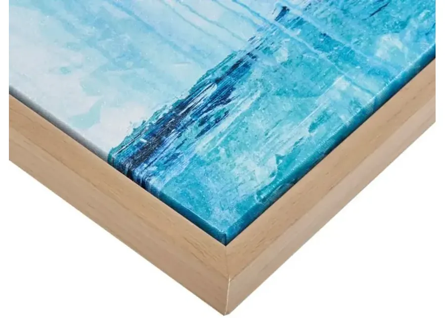 MADISON PARK BLUE SEASCAPE GEL COAT FRAMED CANVAS 4-PIECE SET