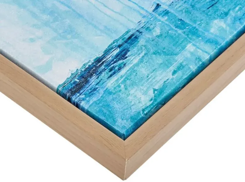 MADISON PARK BLUE SEASCAPE GEL COAT FRAMED CANVAS 4-PIECE SET