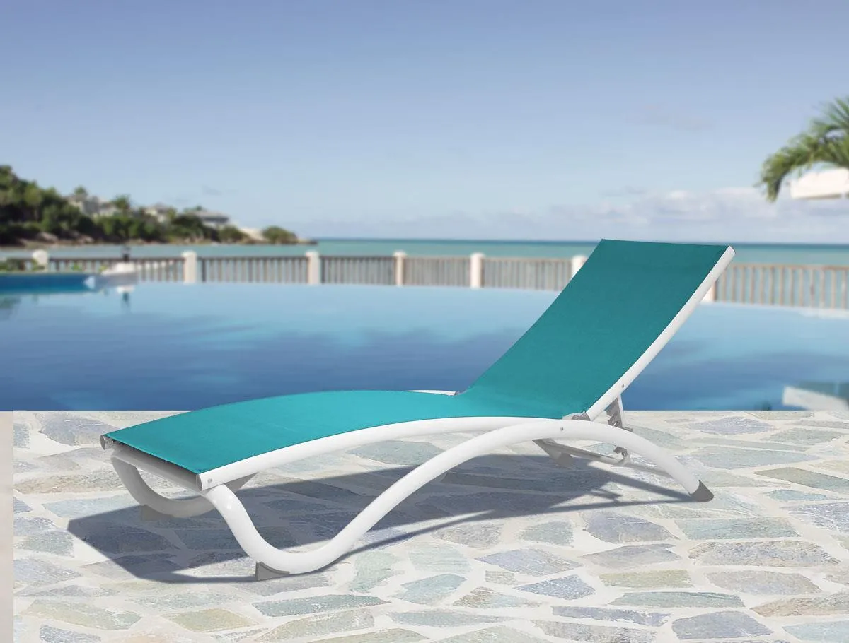 ARCH STACKABLE TEAL SLING CHAISE LOUNGER