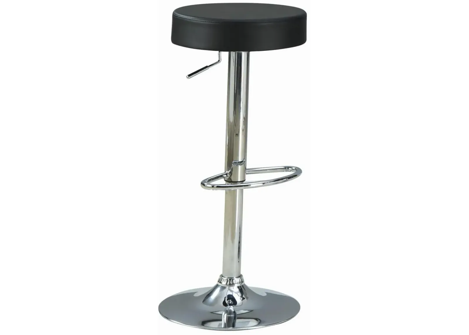 Coaster Ramses 29 Inch Adjustable Bar Stool Chrome & Black