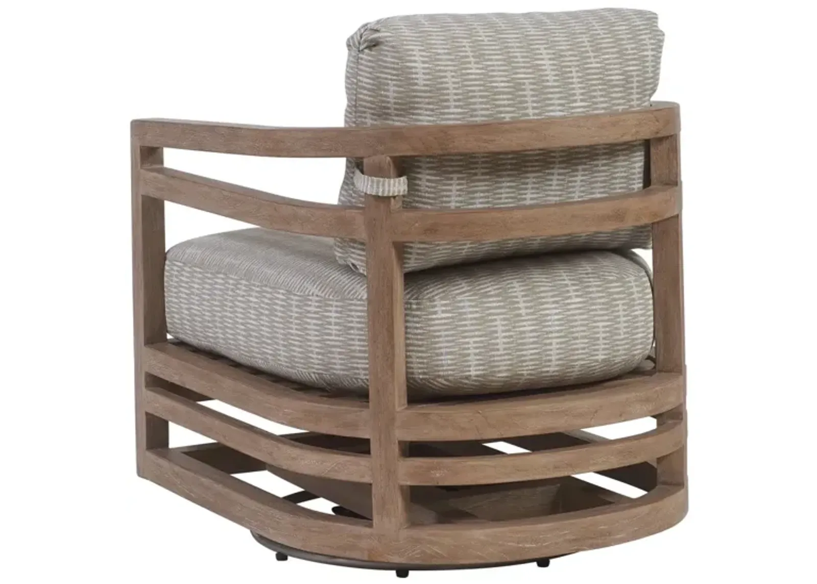 Tommy Bahama Outdoor by Lexington Stillwater Cove Swivel Lounge Chair with Tan/White Cushion