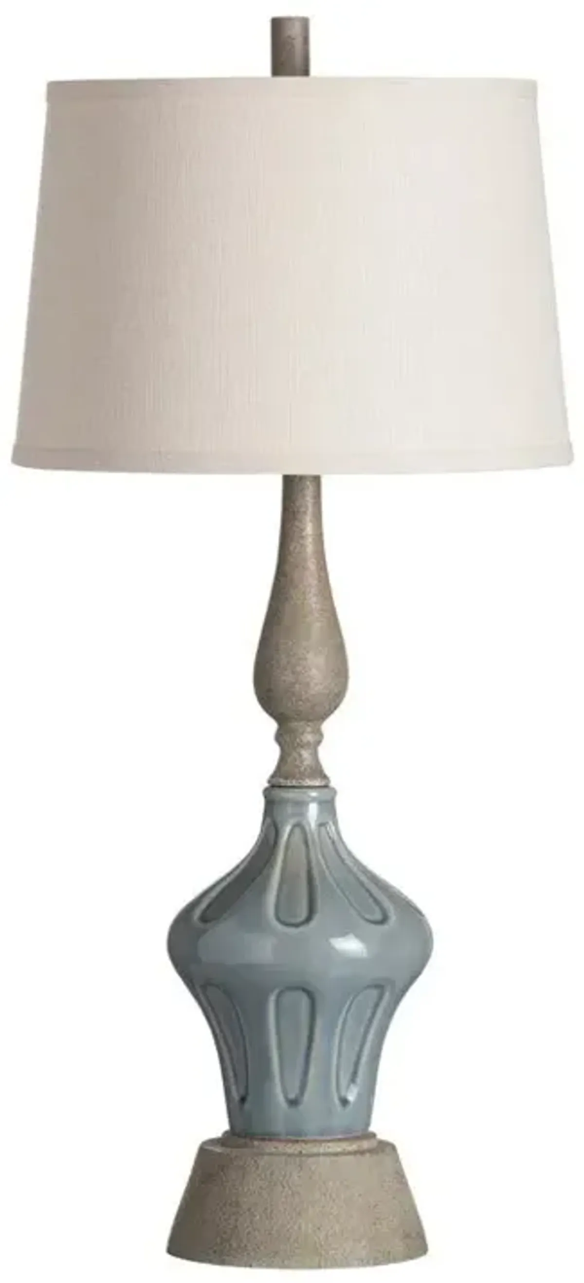 Crestview Soft Blue/Rust Marbella Table Lamp