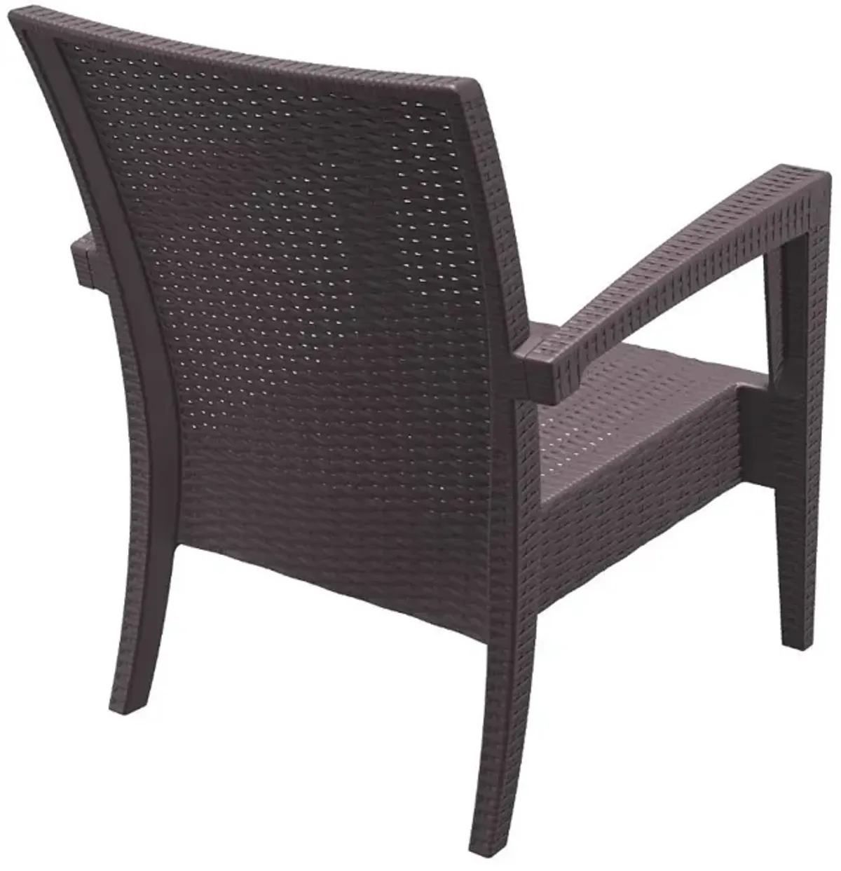 Compamia Miami Resin Club Patio Chair Brown with Sunbrella Natural Cushion