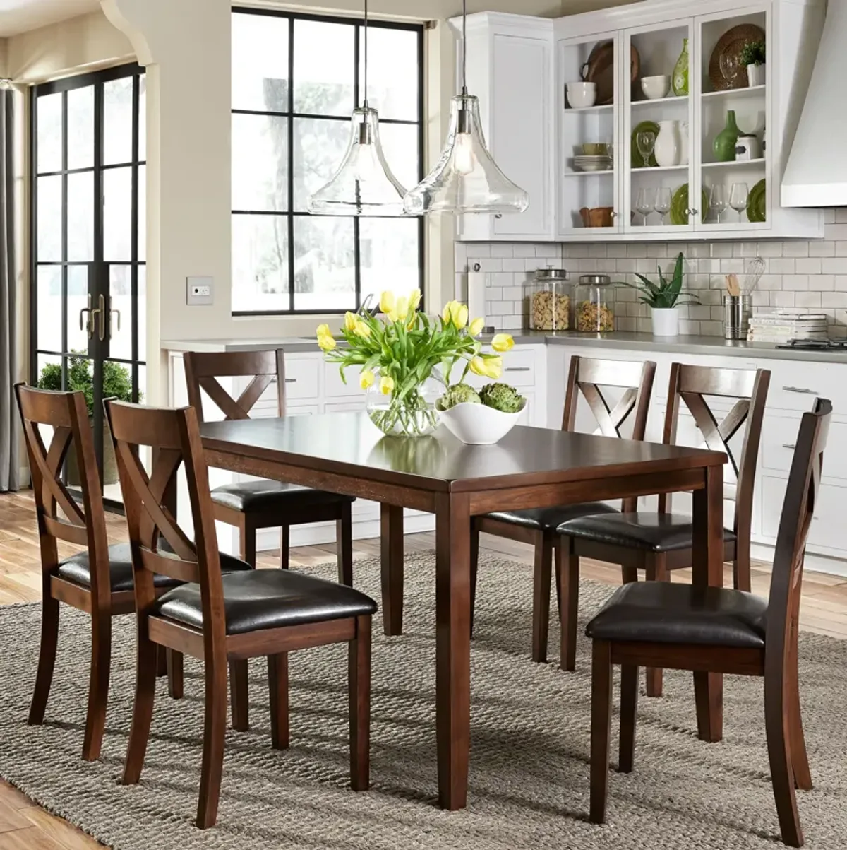 Thornton 7-Piece Rectangular Casual Dining Table Set