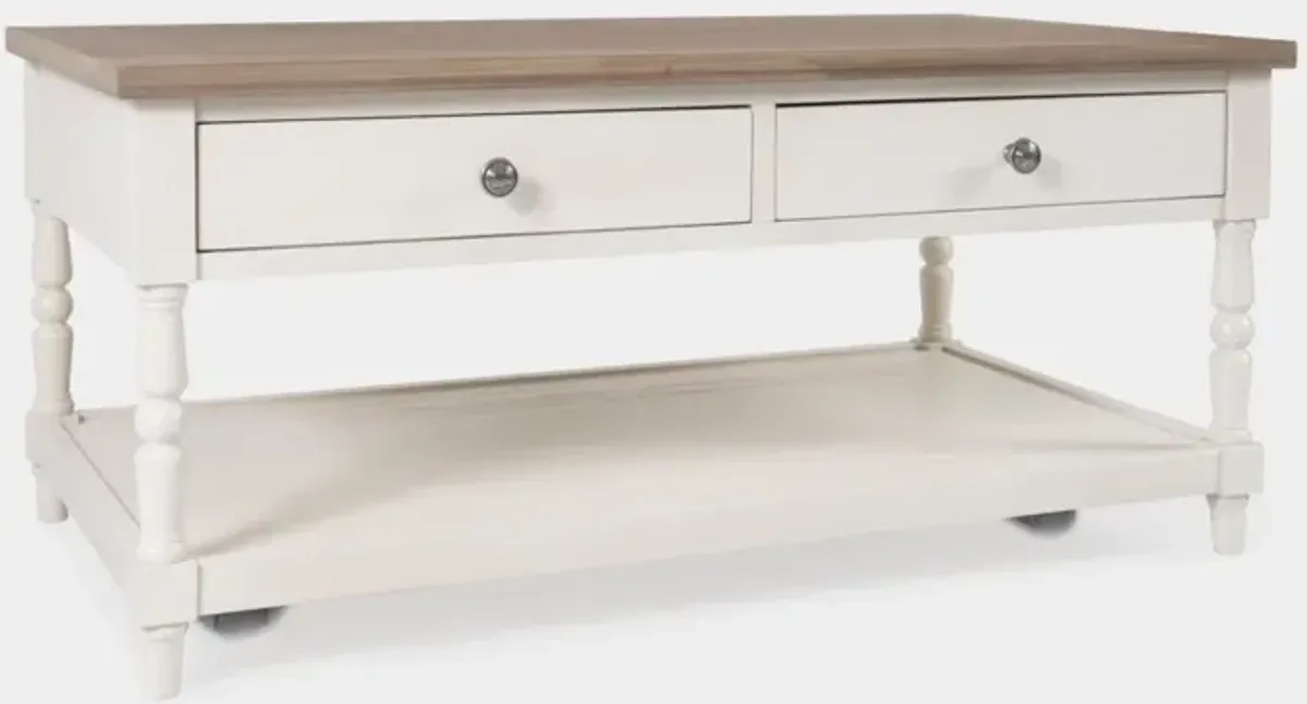 Jofran Grafton Farms 2-Drawer Coffee Table White