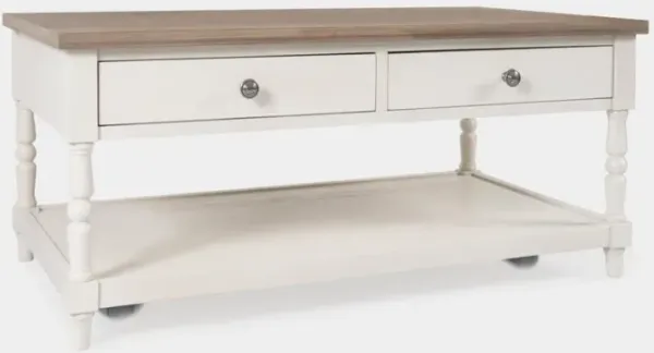 Jofran Grafton Farms 2-Drawer Coffee Table White