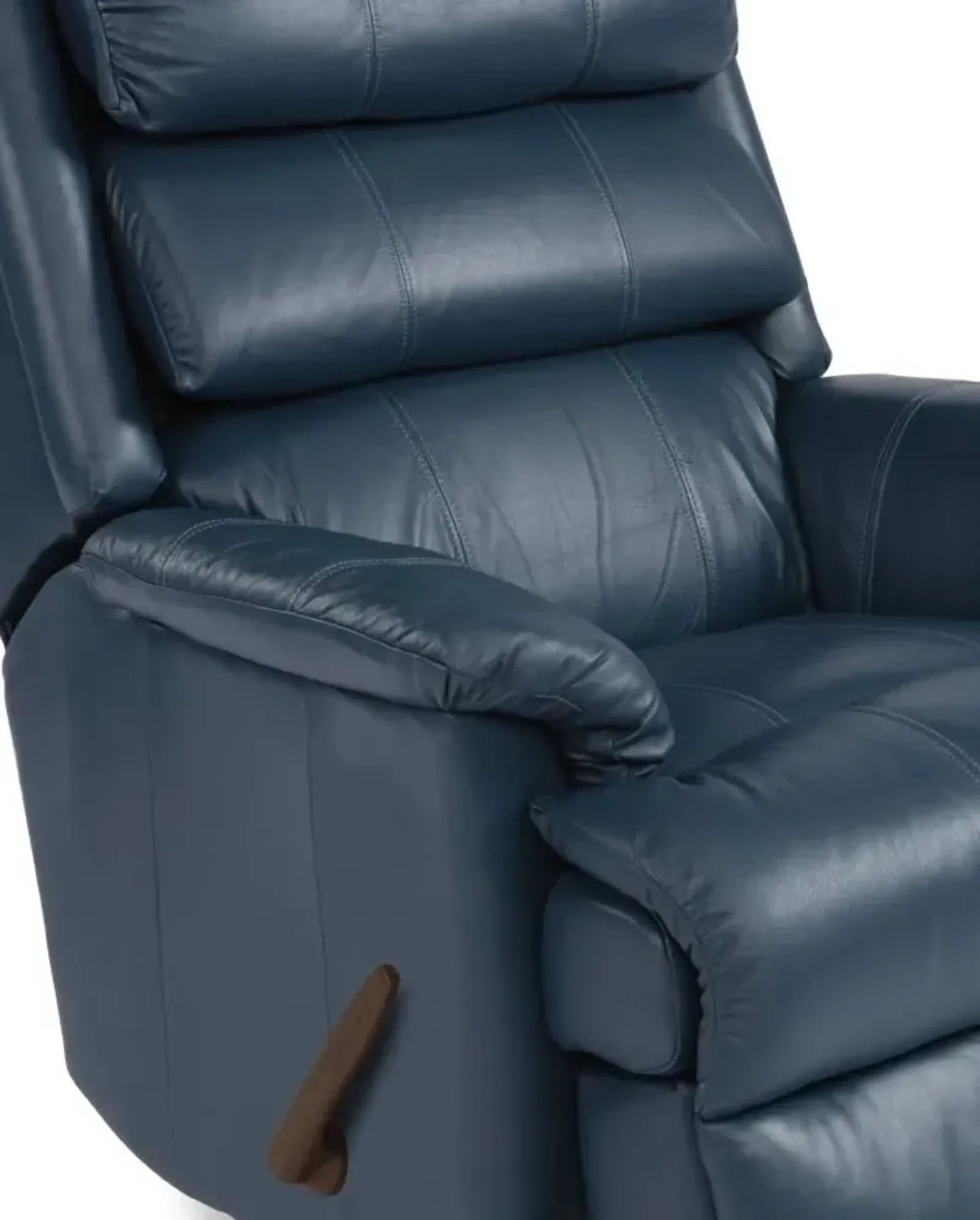 Flexsteel Yukon Blue Rocking Leather Manual Recliner