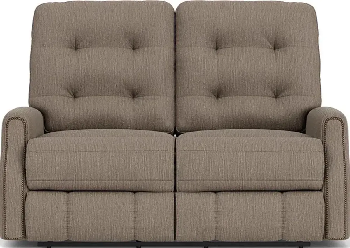 Flexsteel Devon Brown Pewter Reclining Loveseat