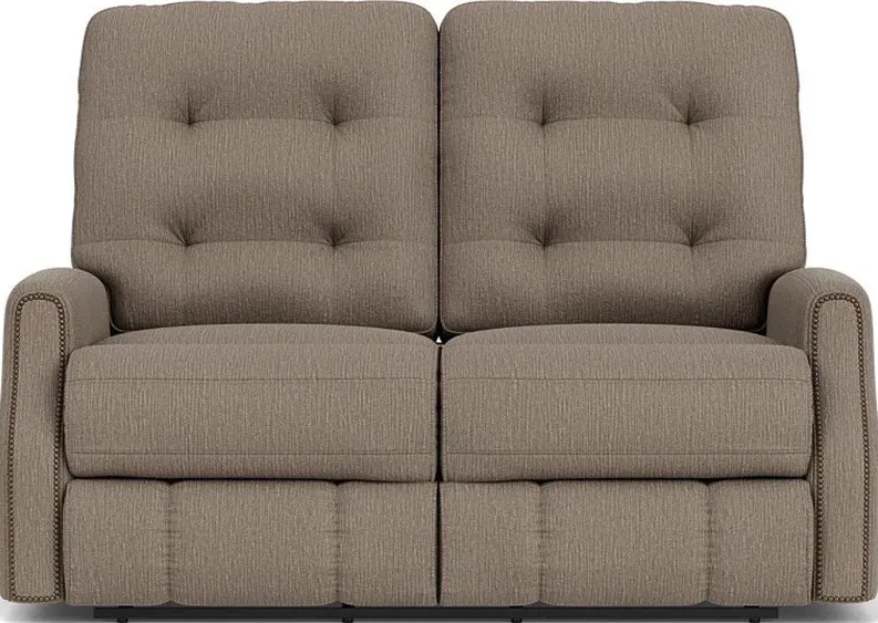 DEVON BROWN PEWTER RECLINING LOVESEAT