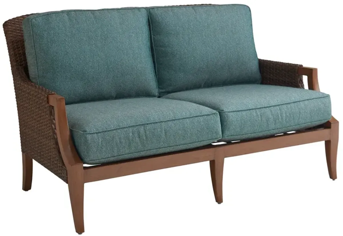 Tommy Bahama Outdoor by Lexington Harbor Isle Loveseat in Walnut