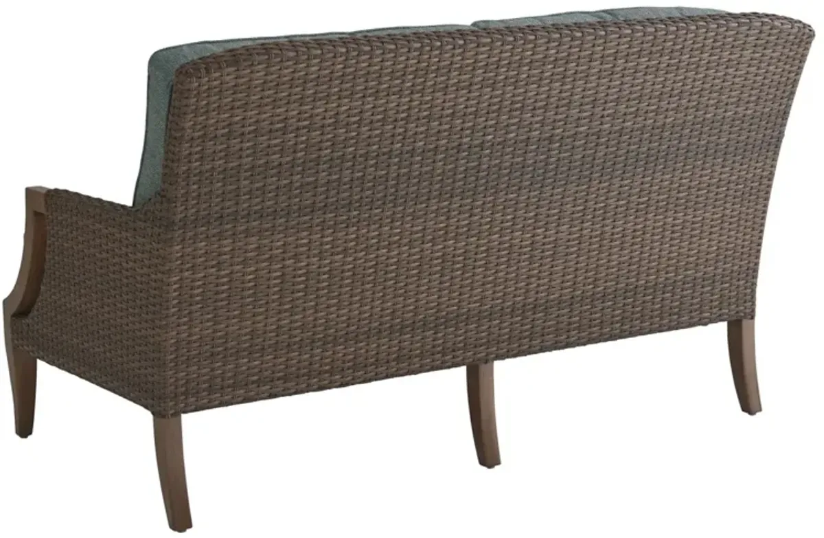 Tommy Bahama Outdoor by Lexington Harbor Isle Loveseat in Walnut