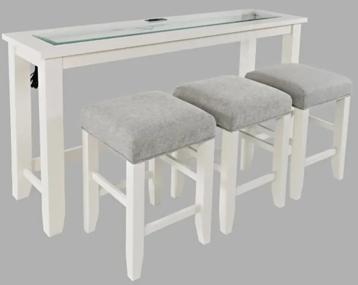 Jofran Urban Icon 4-Piece Counter-Height Table Set White