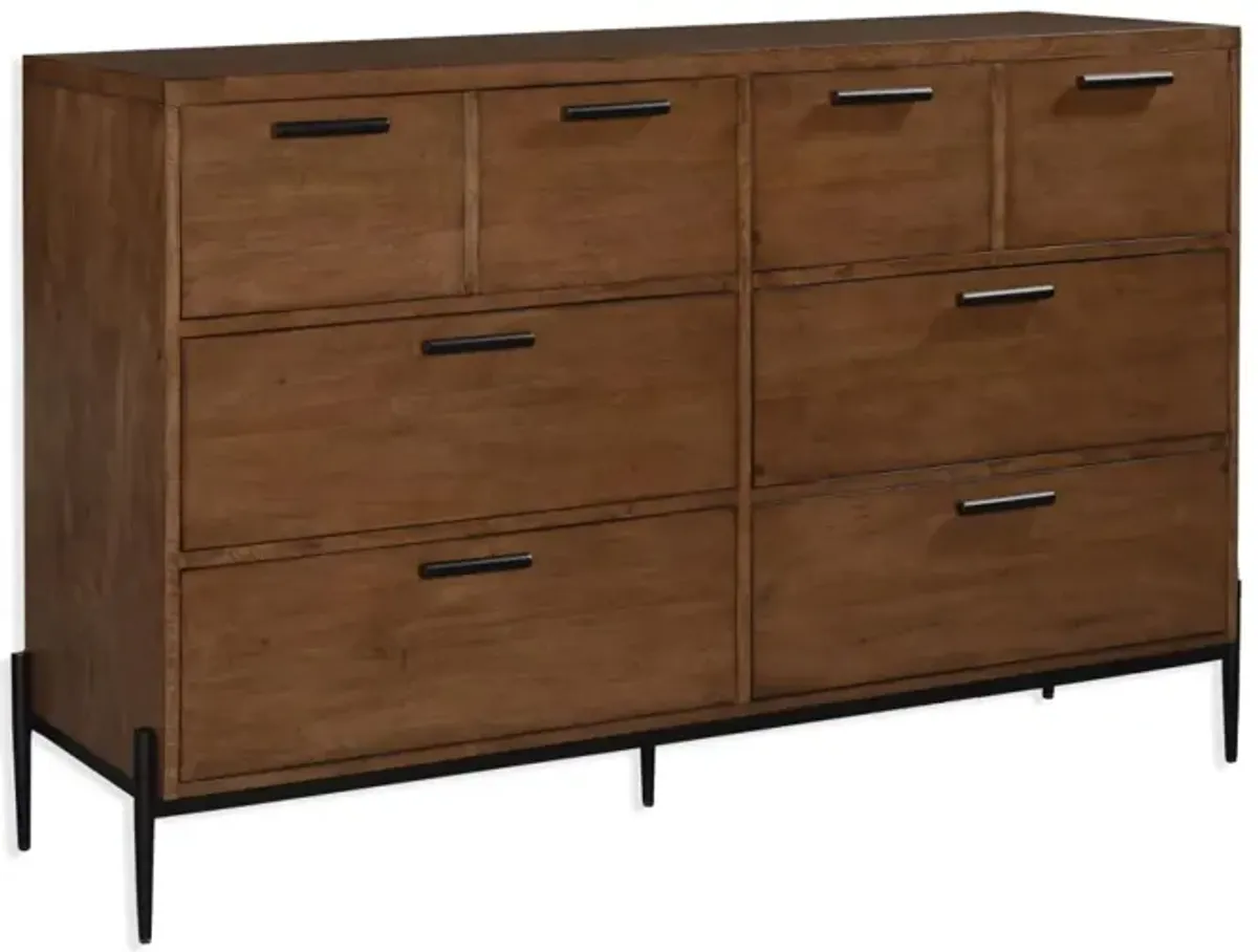 Noble Furniture Pacifica 6-Drawer Dresser in Tobacco Leaf Finish