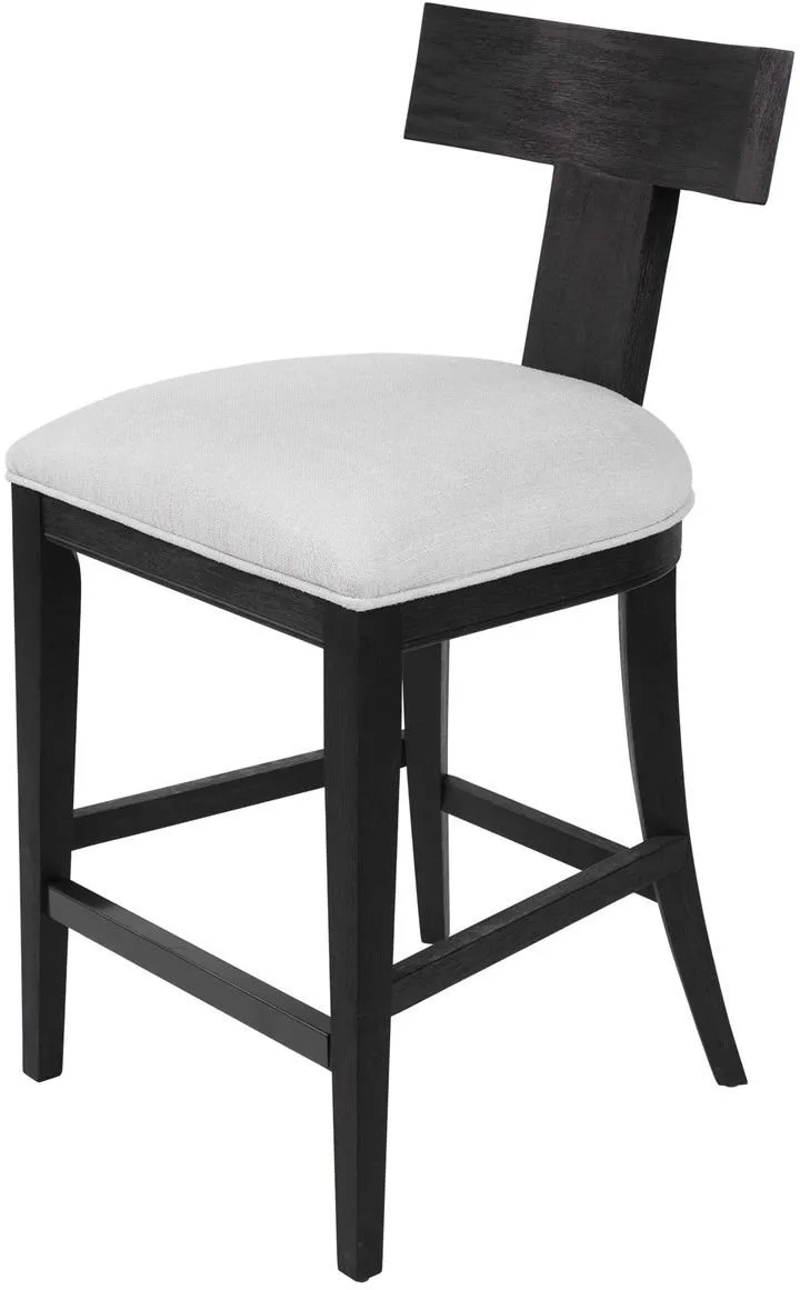 IDRIS CHARCOAL BLACK MODERN WOOD COUNTER HEIGHT STOOL