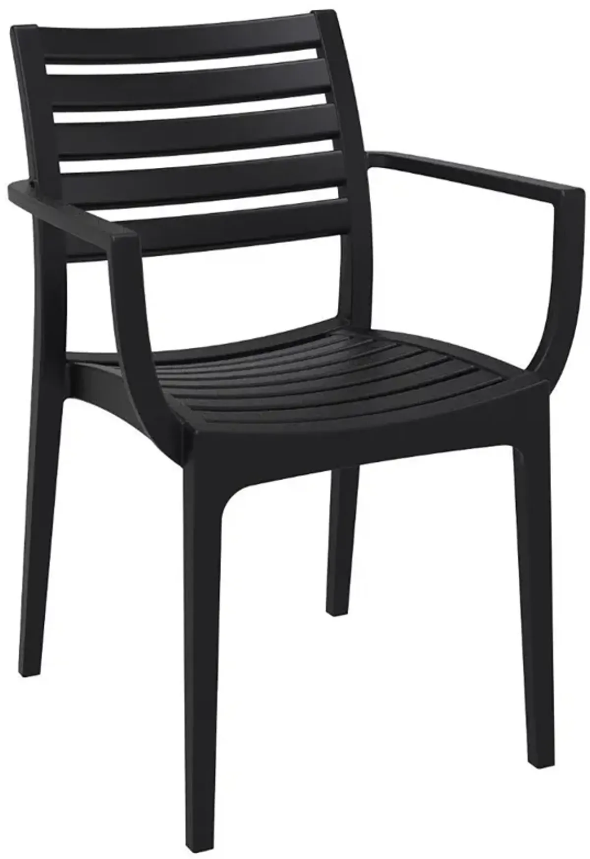 Compamia Artemis Resin Square Dining Set with 4 Arm Chairs Black