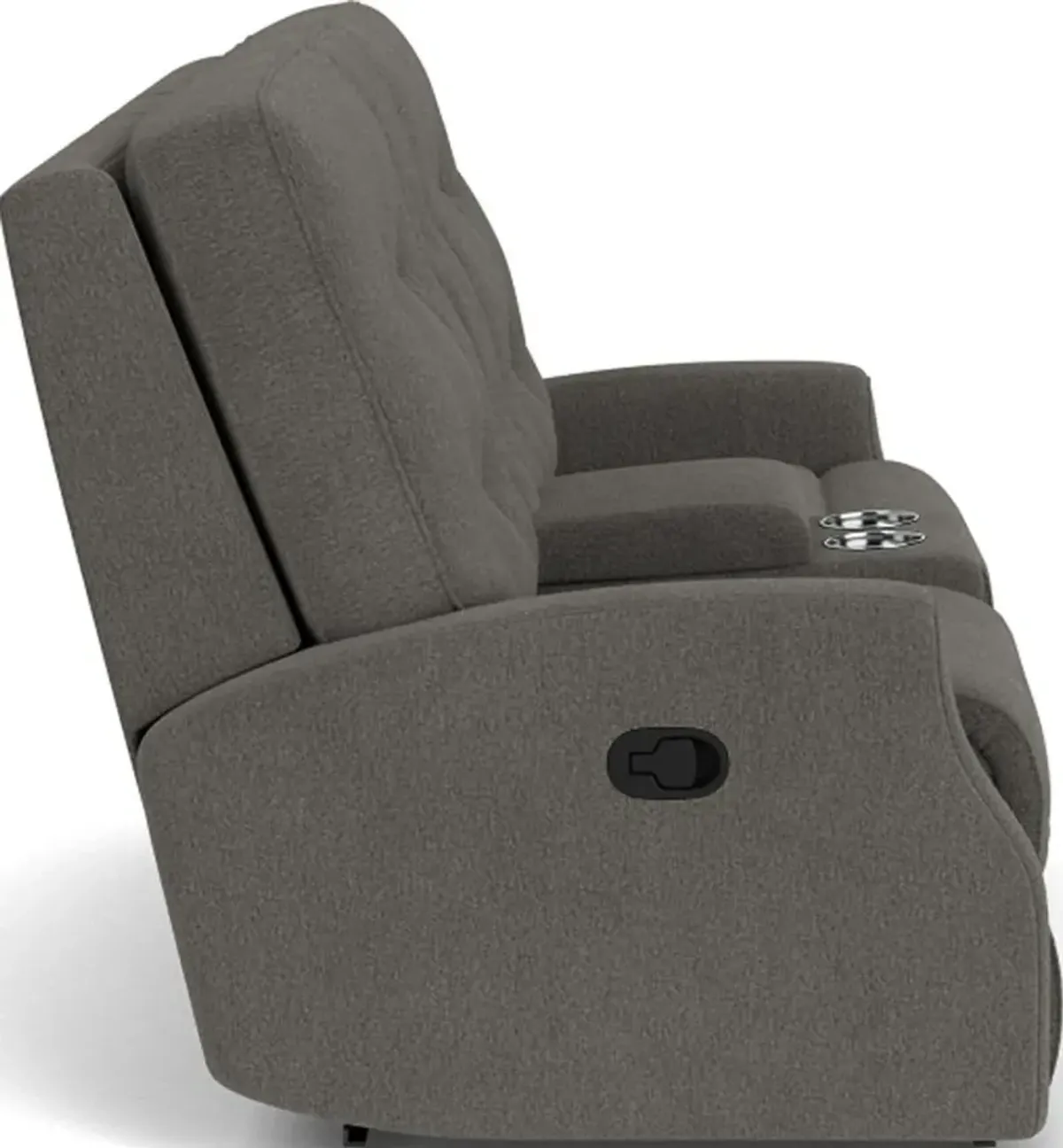 Flexsteel Devon Coal Reclining Loveseat with Console