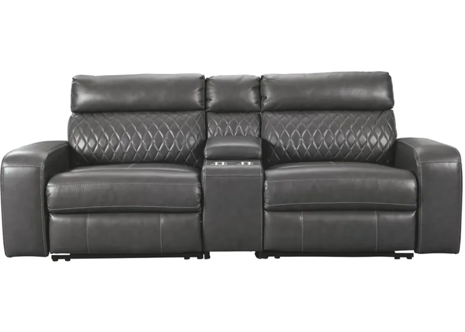 Ashley Samperstone 3-Piece Gray Power Reclining Sectional