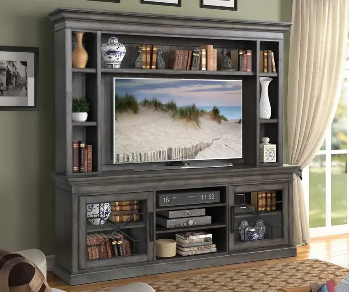 Parker House Rustic Charcoal Gray Entertainment Unit with Shelving