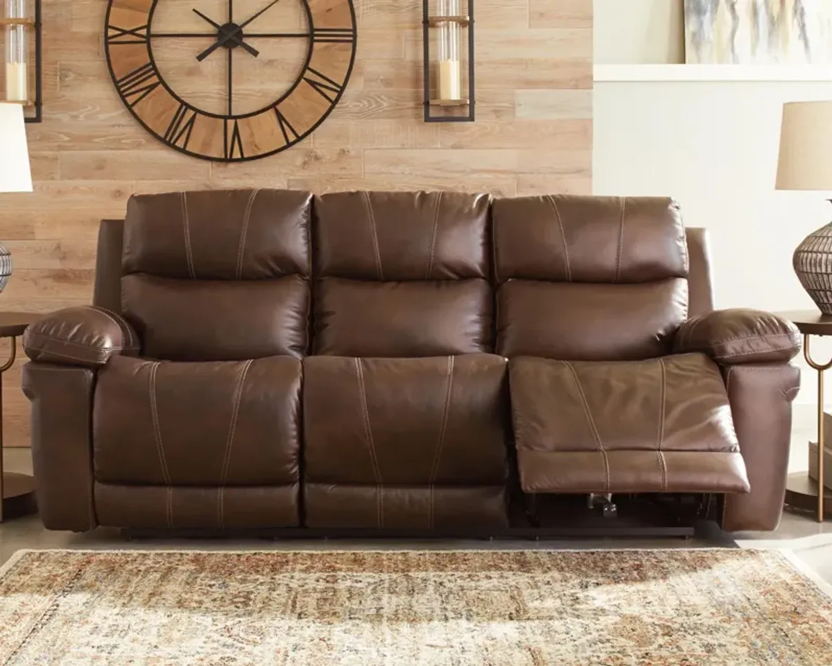 Ashley Edmar Chocolate Power Recline Sofa